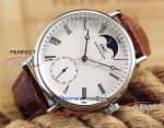 Perfect Replica IWC Portofino Moon phase Watches - SS Brown Leather Band